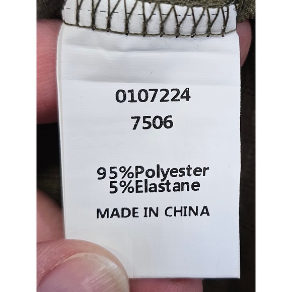 PrettyGarden Quilted Shacket Jacket Olive Green Button Front Collared Size M NEW - Picture 14 of 15